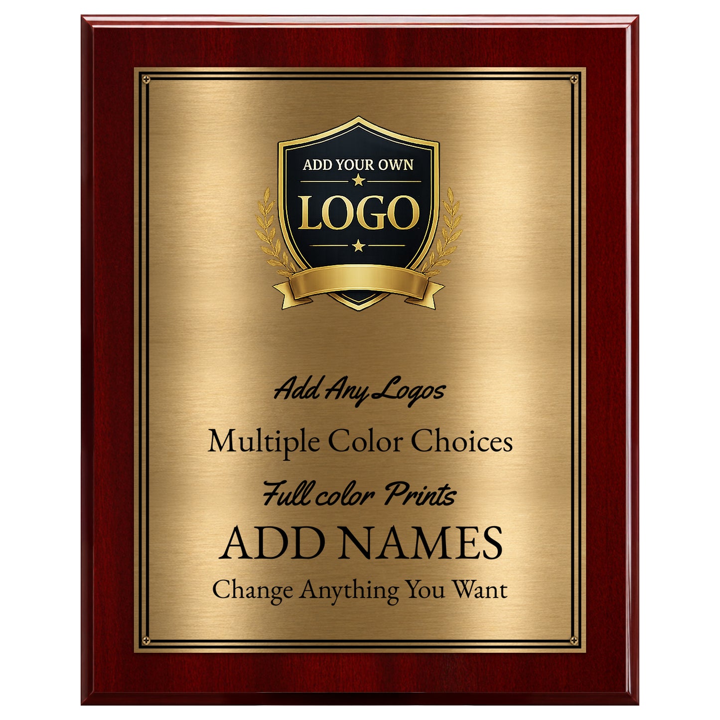 Classic Black Plaque Gold & Silver Metal Plate Personalize Online