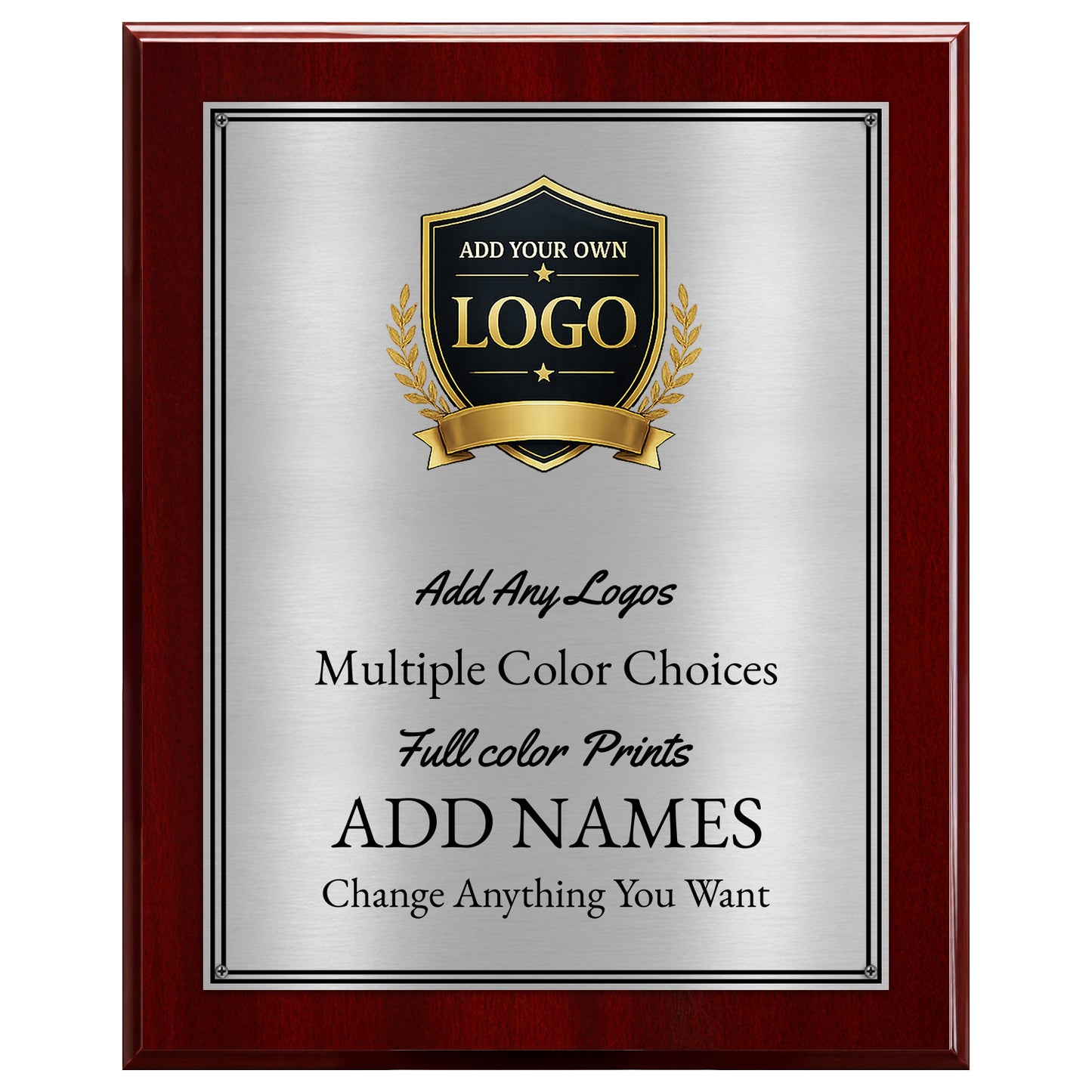 Classic Black Plaque Gold & Silver Metal Plate Personalize Online