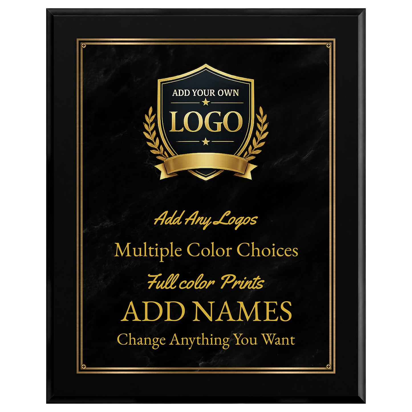 Classic Plaques Marble Effect Black & More - Multiple Sizes