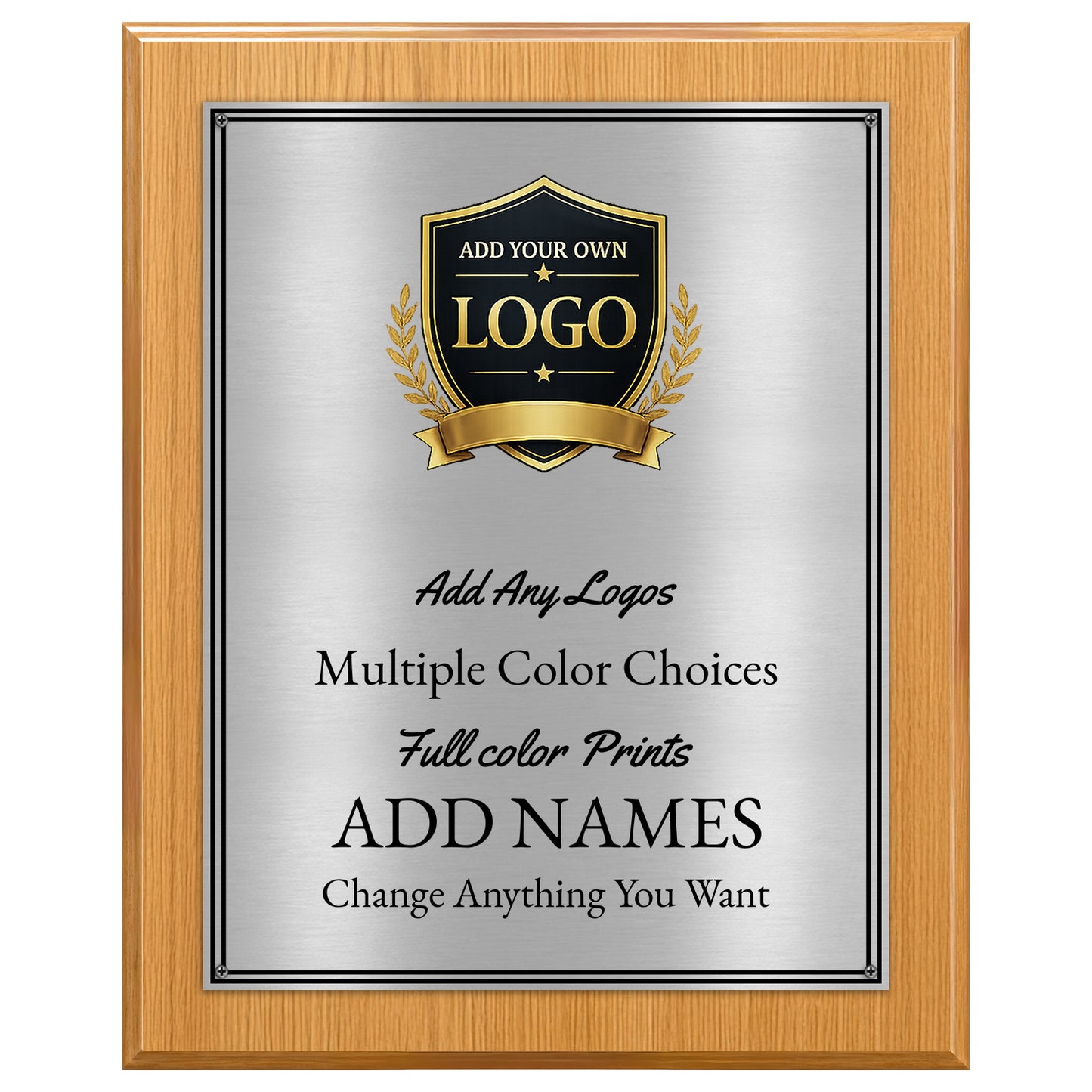 Classic Black Plaque Gold & Silver Metal Plate Personalize Online