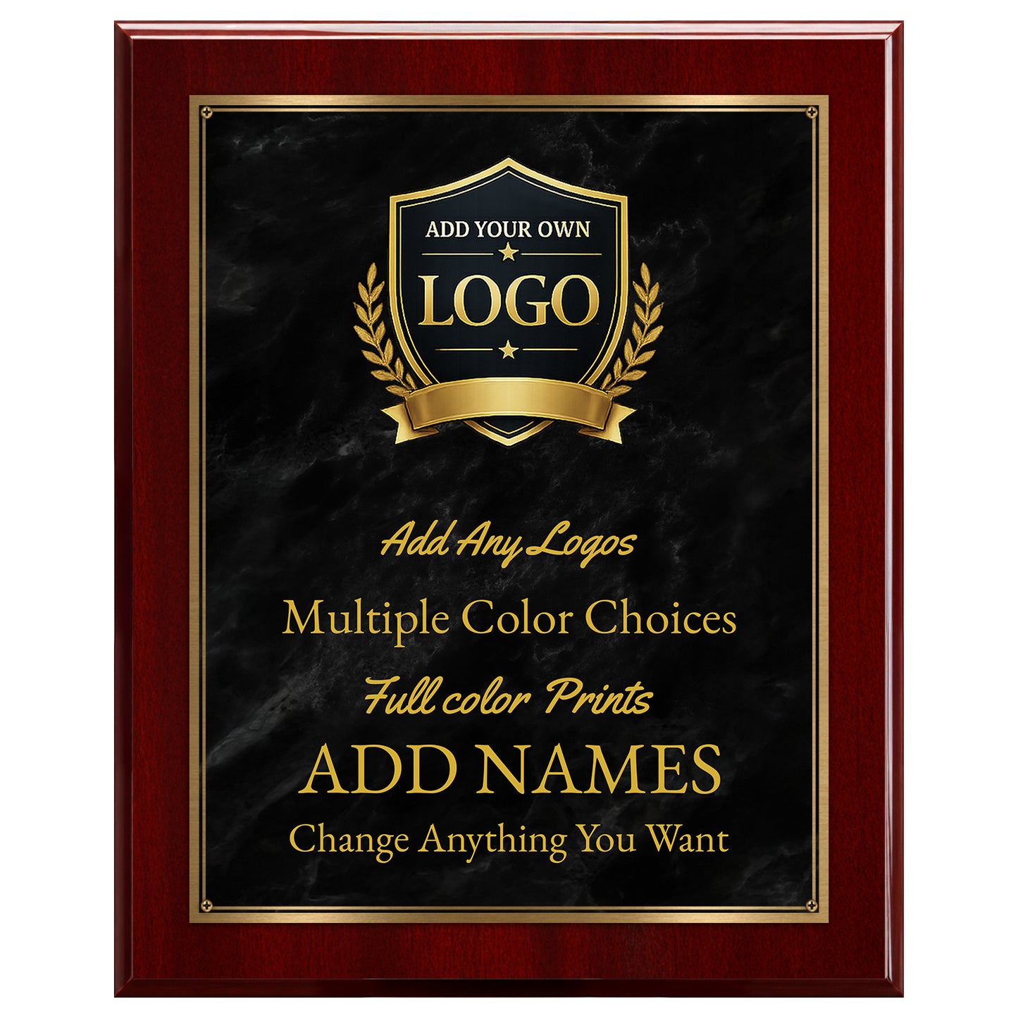Classic Plaques Marble Effect - Simulated Mahogany & More - Multiple Sizes