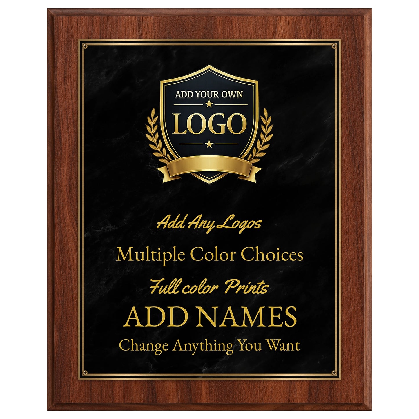 Classic Plaques Marble Effect Black & More - Multiple Sizes