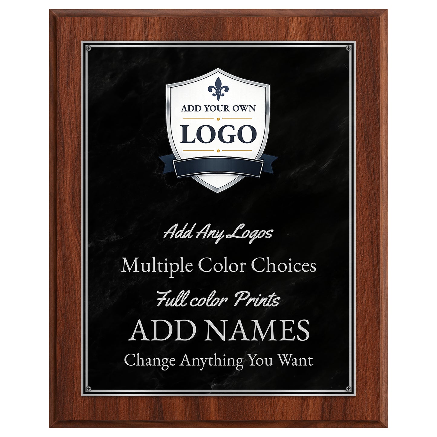 Classic Plaques Marble Effect - Simulated Walnut & More - Multiple Sizes