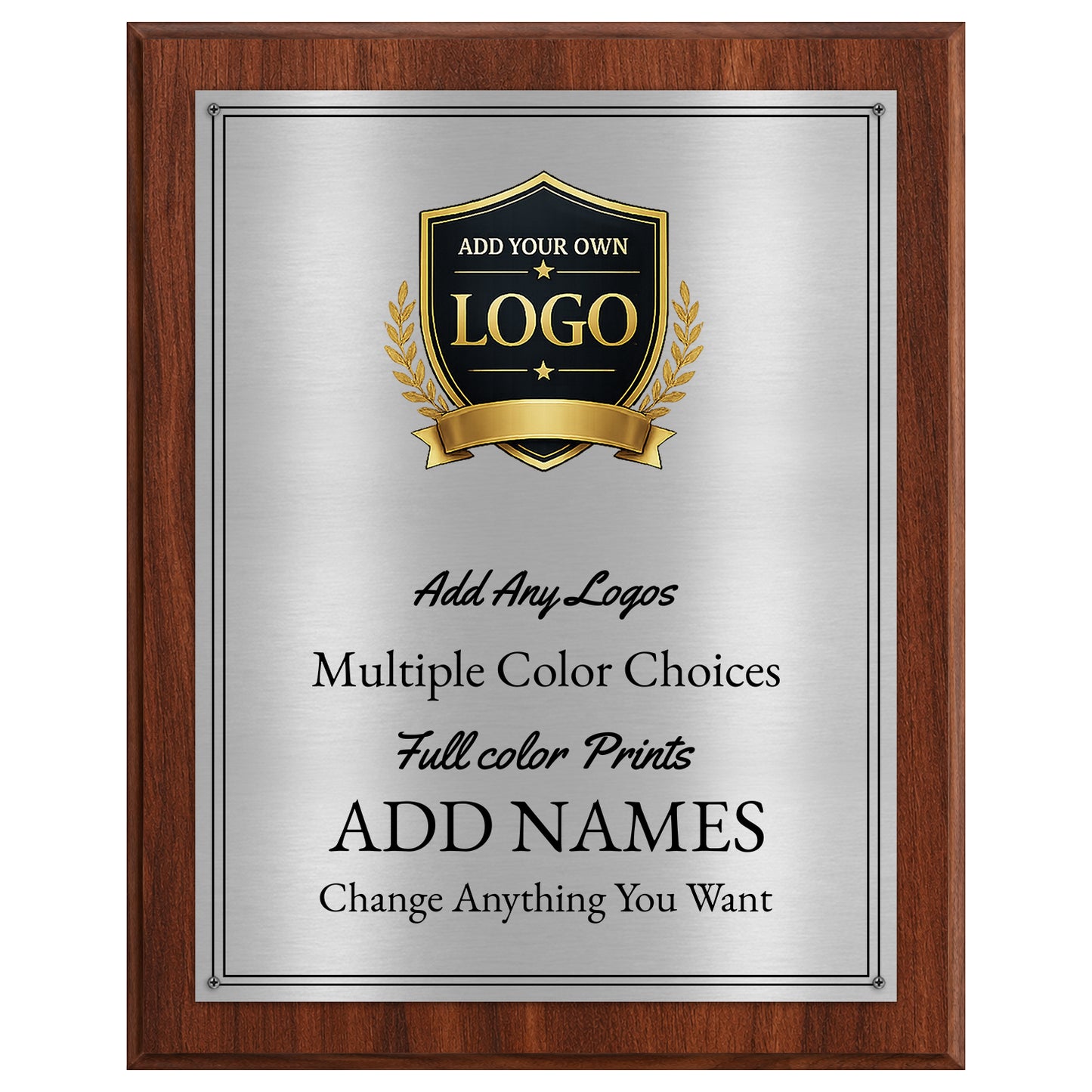 Classic Black Plaque Gold & Silver Metal Plate Personalize Online