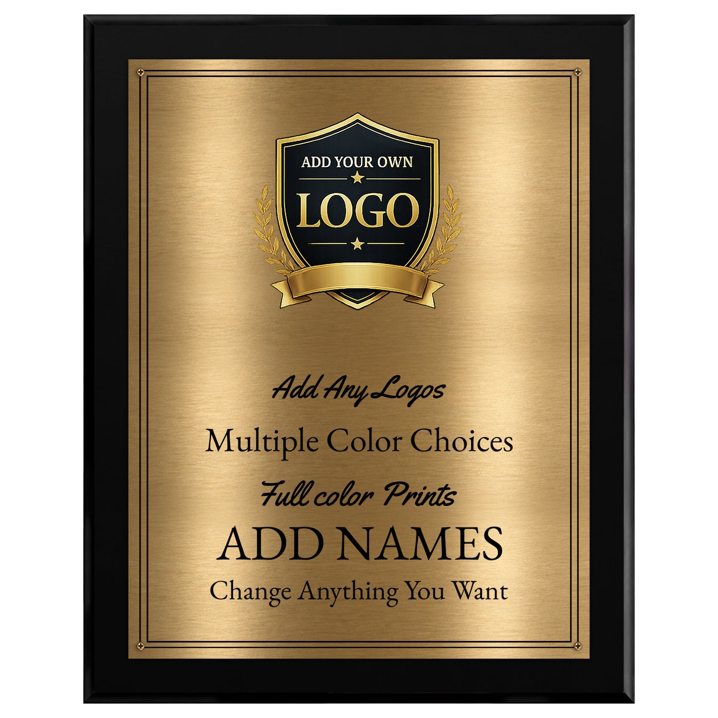Classic Mahogany Plaque Gold & Silver Metal Plate Personalize Online
