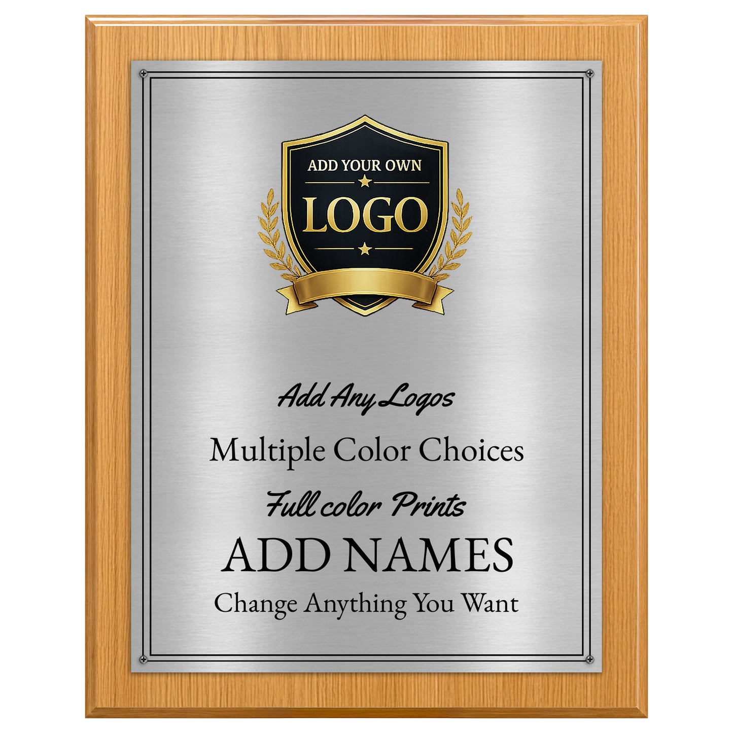 Classic Black Plaque Gold & Silver Metal Plate Personalize Online