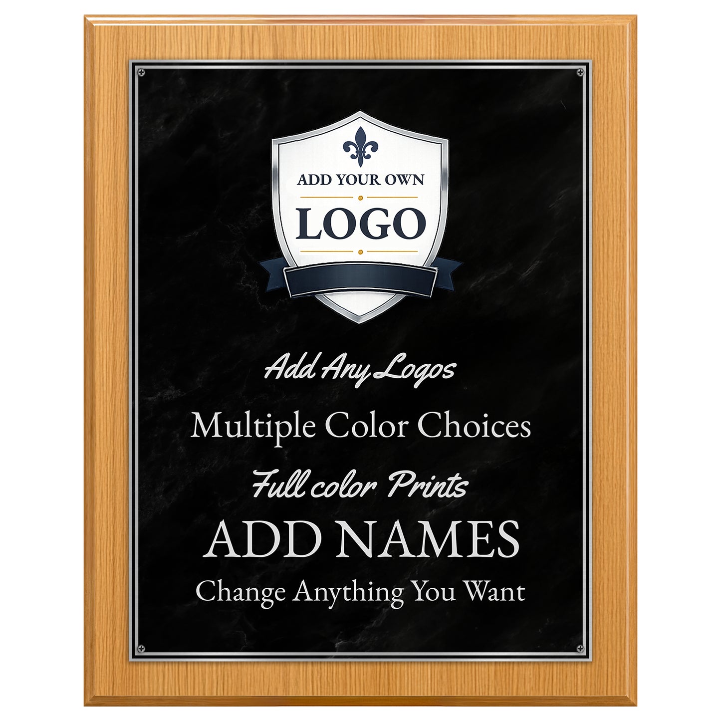 Classic Plaques Marble Effect - Simulated Oak & More - Multiple Sizes