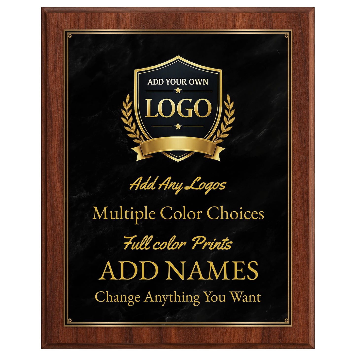 Classic Plaques Marble Effect - Simulated Walnut & More - Multiple Sizes