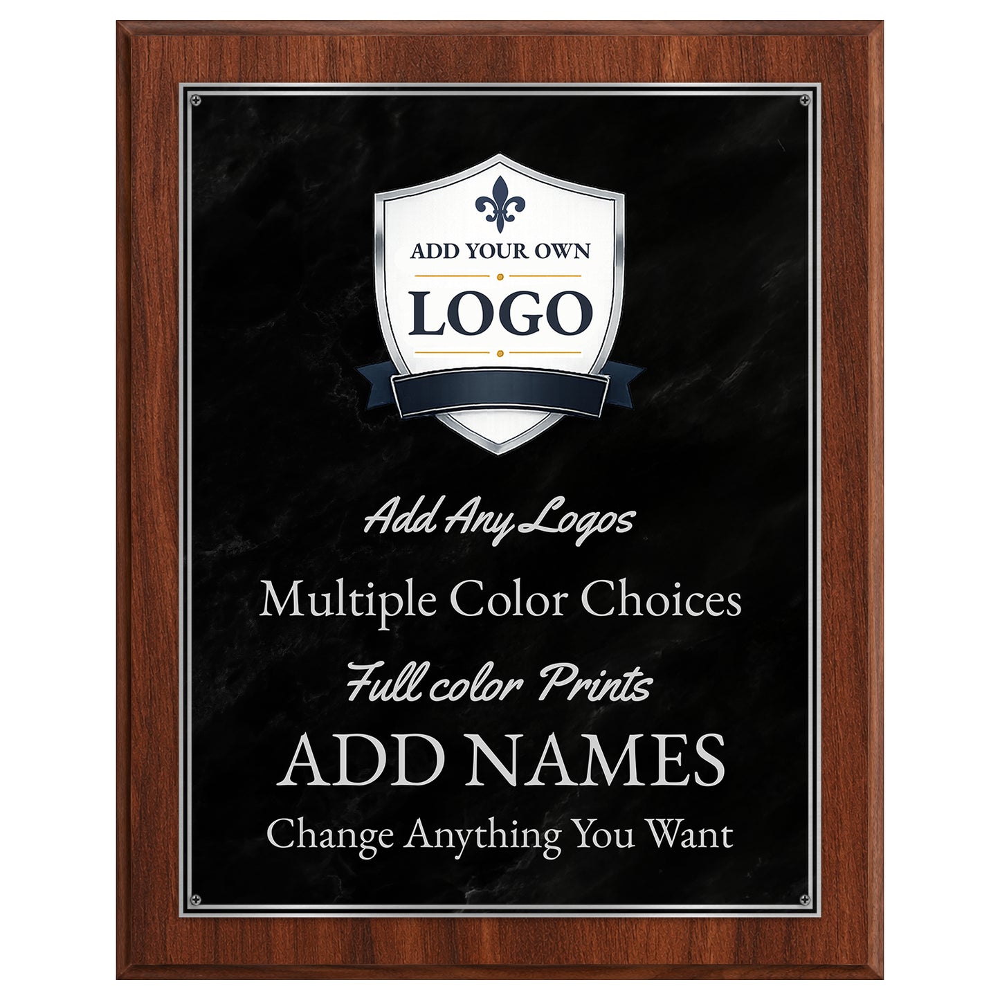 Classic Plaques Marble Effect Black & More - Multiple Sizes