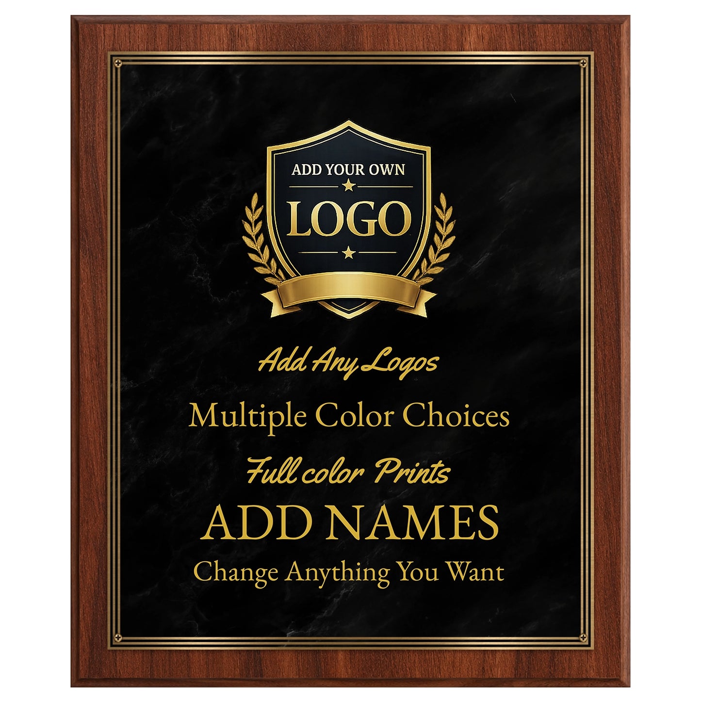 Classic Plaques Marble Effect Black & More - Multiple Sizes