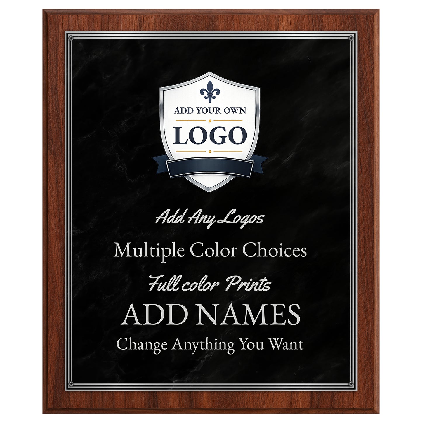 Classic Plaques Marble Effect Black & More - Multiple Sizes