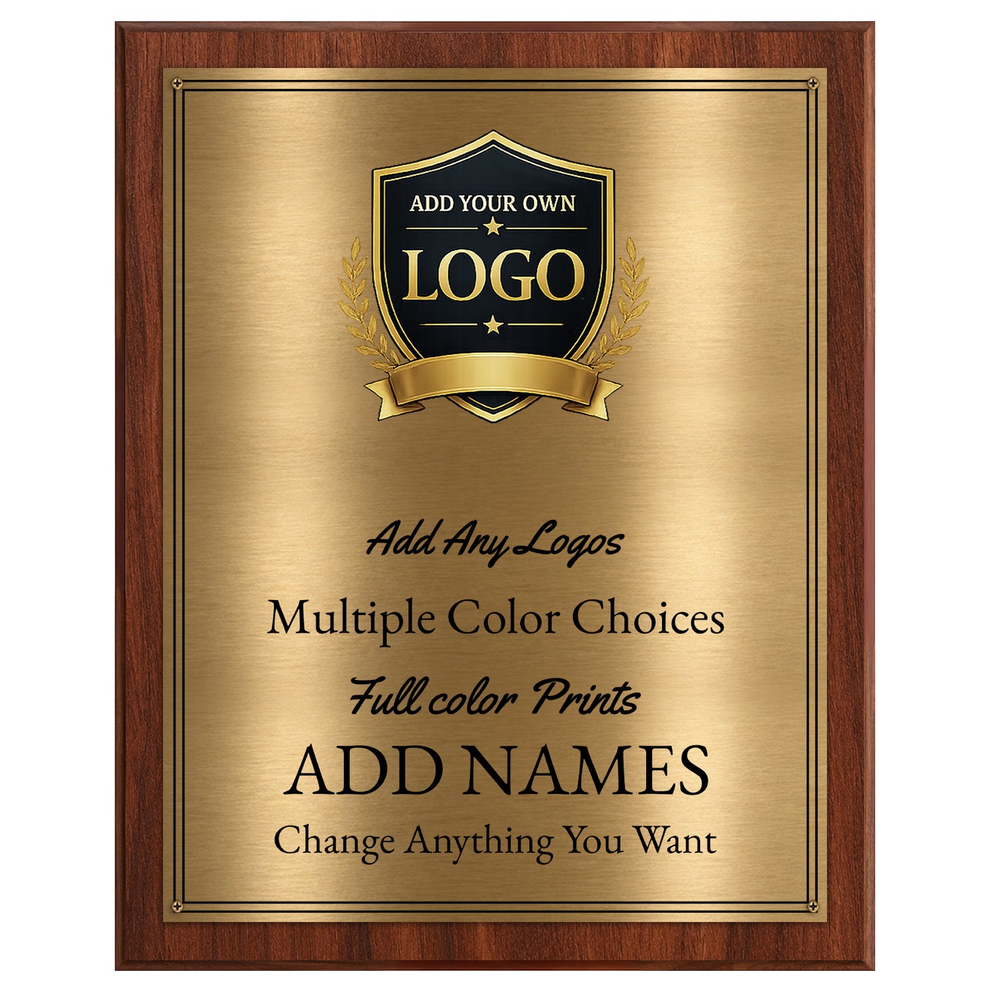 Classic Black Plaque Gold & Silver Metal Plate Personalize Online
