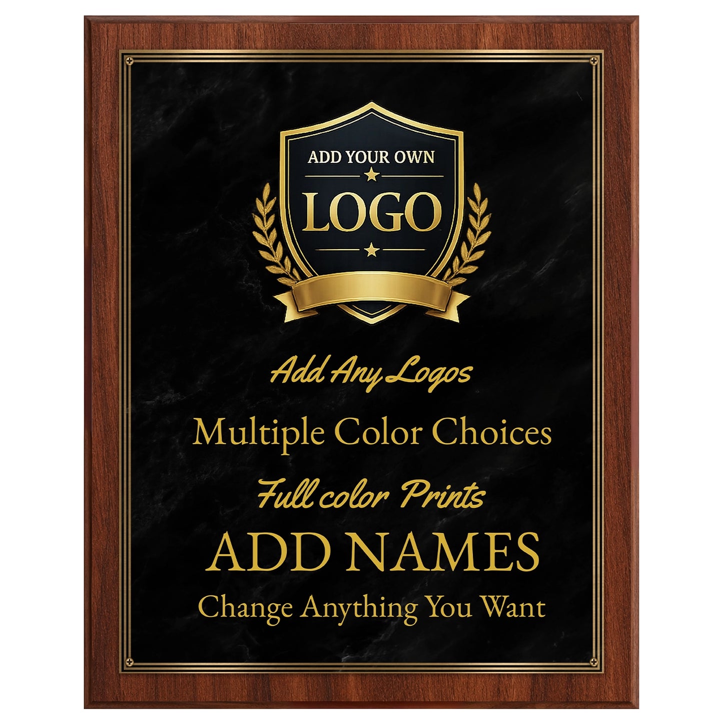 Classic Plaques Marble Effect Black & More - Multiple Sizes