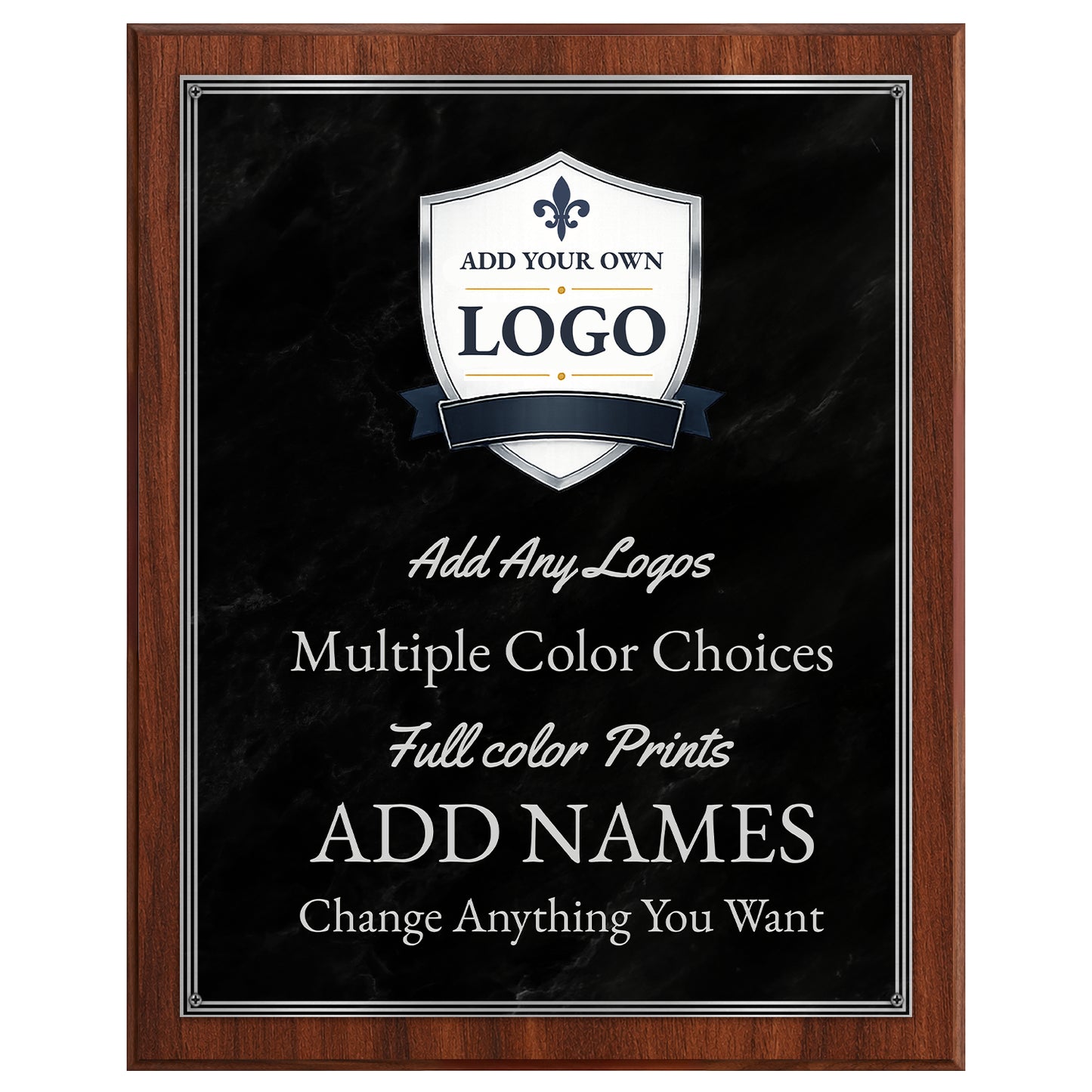 Classic Plaques Marble Effect - Simulated Mahogany & More - Multiple Sizes