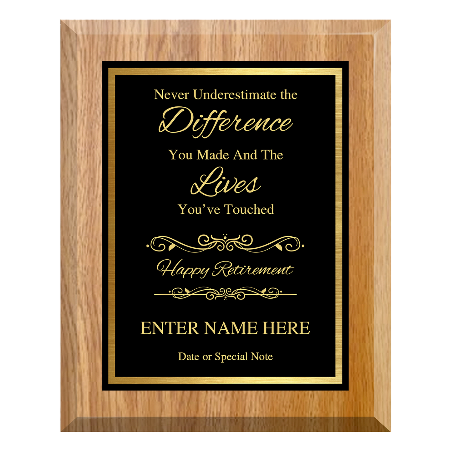 Never Underestimate the Difference You Made Retirement Plaque – Personalized Award