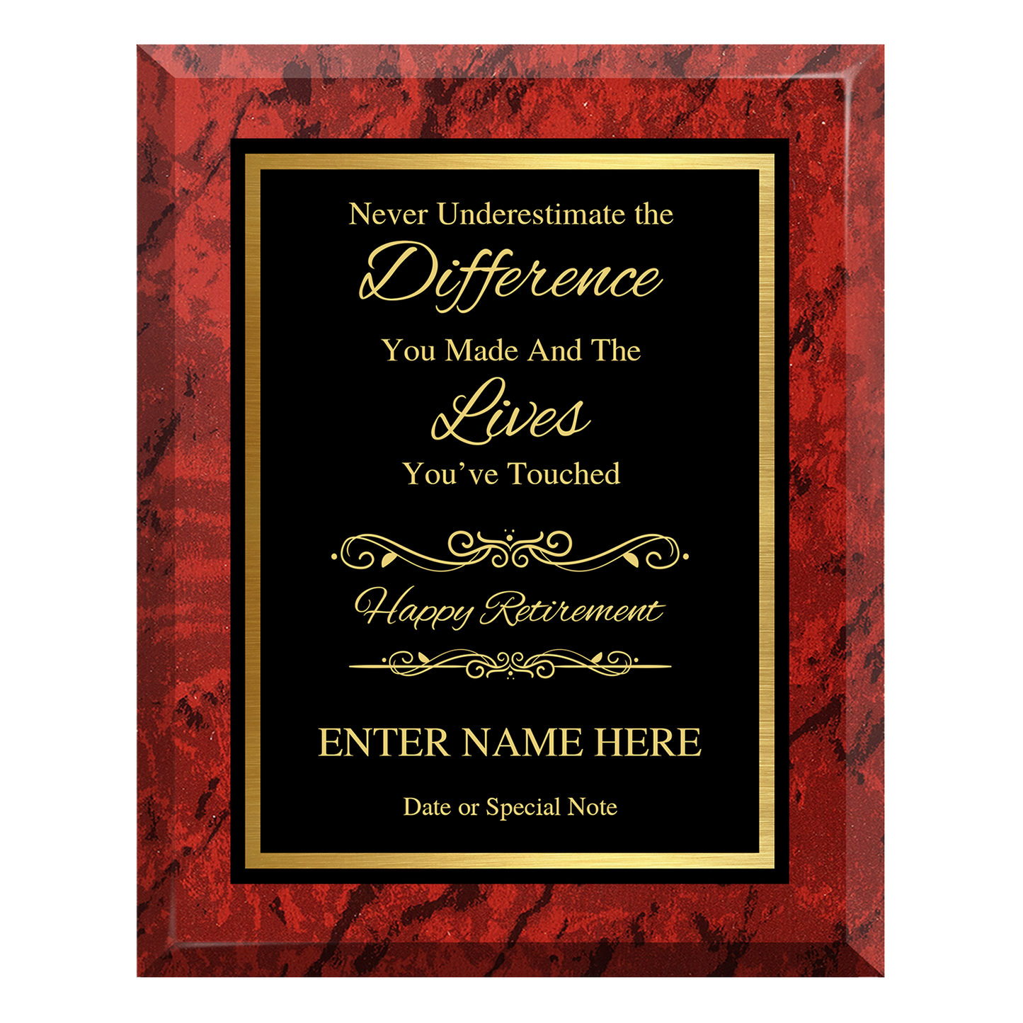 Never Underestimate the Difference You Made Retirement Plaque – Personalized Award