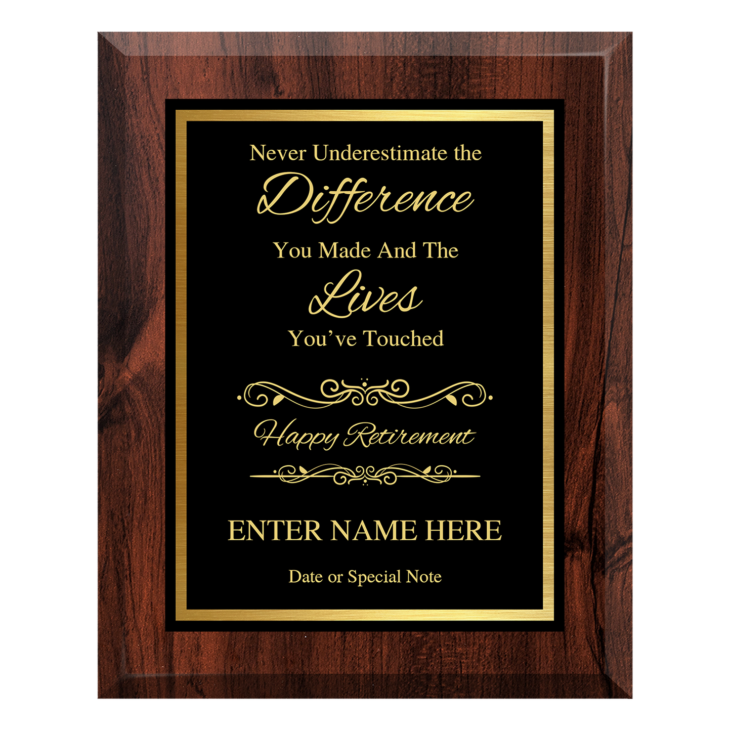 Never Underestimate the Difference You Made Retirement Plaque – Personalized Award
