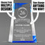 Long Service Awards - Blue Facet Wedge Awards - Personalize Online - Choose From 5 Sizes