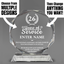 Long Service Awards - Crystal Glass Octagon Award - Personalize Online - Choose From 5 Designs