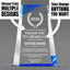 Thank You Awards - Blue Facet Wedge Awards - Personalize Online - Choose From 5 Designs