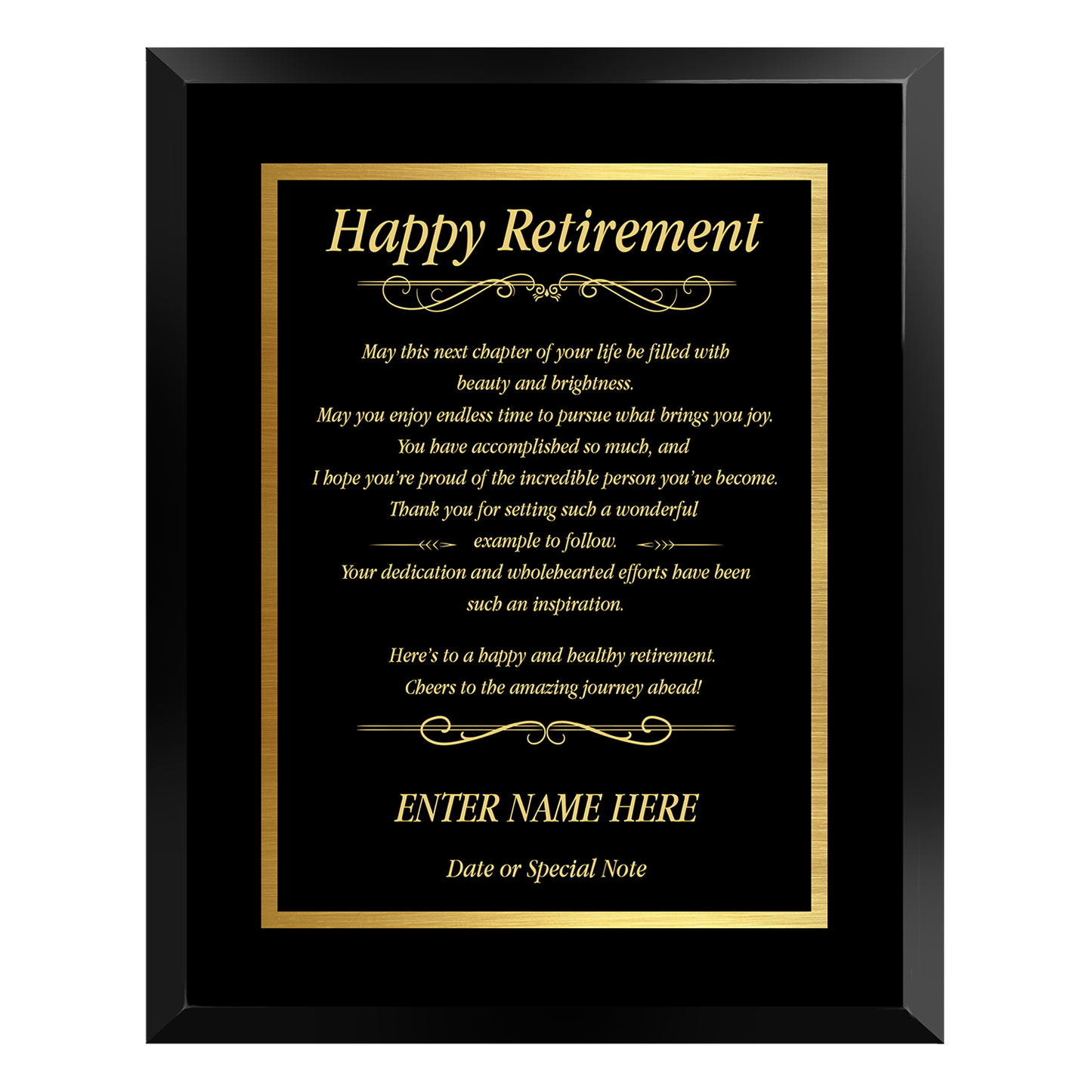Happy Retirement Plaque – Personalized Retirement Keepsake