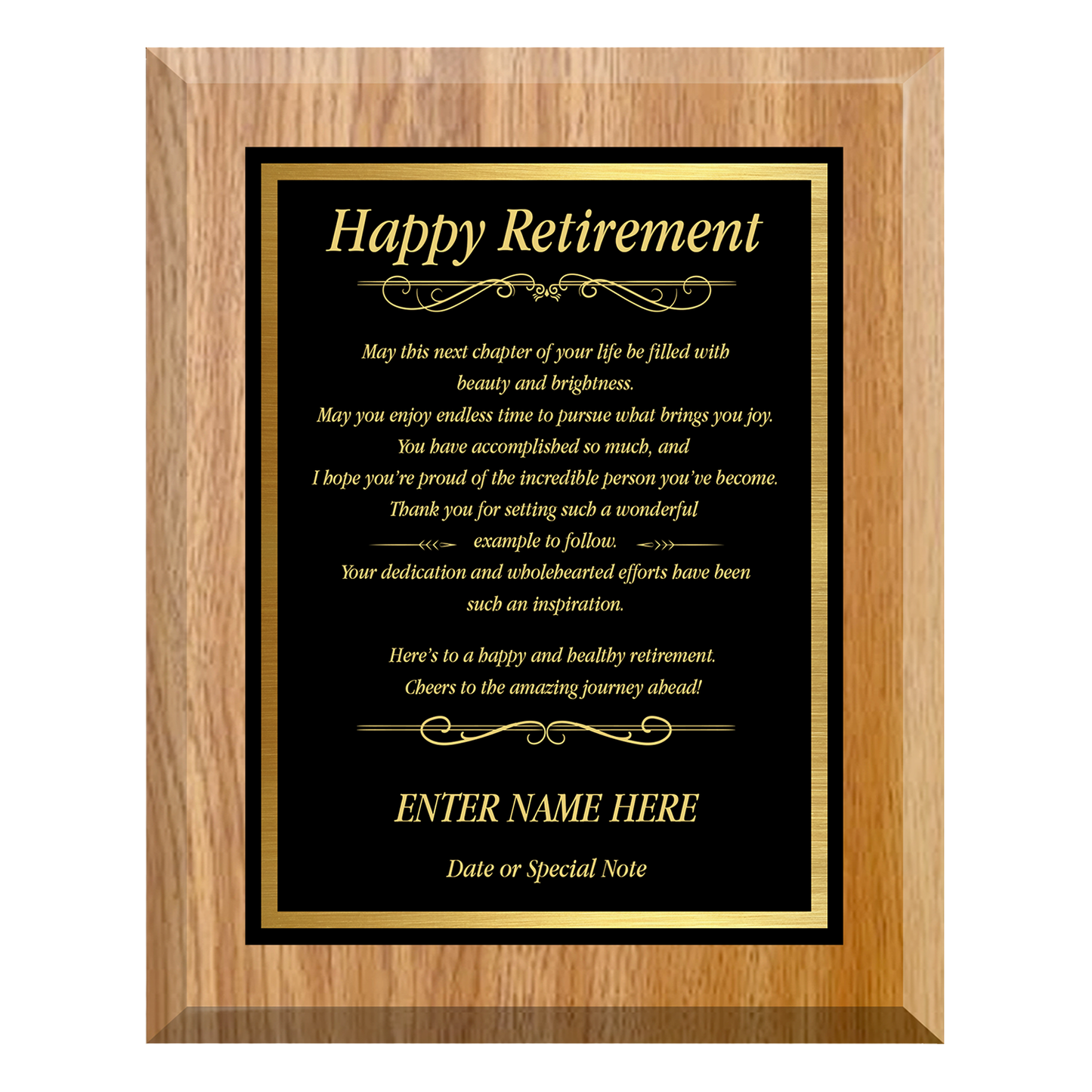 Happy Retirement Plaque – Personalized Retirement Keepsake