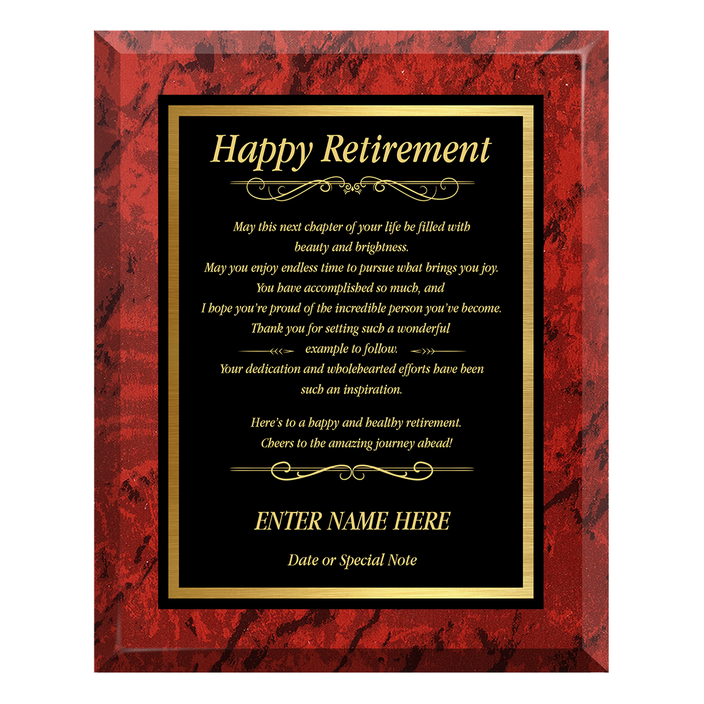 Happy Retirement Plaque – Personalized Retirement Keepsake