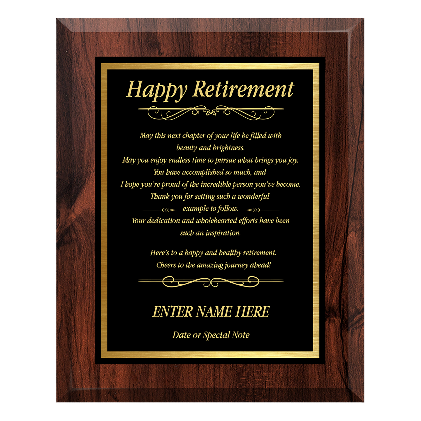 Happy Retirement Plaque – Personalized Retirement Keepsake