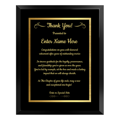 Thank You Retirement Plaque – Personalized Employee Appreciation Gift