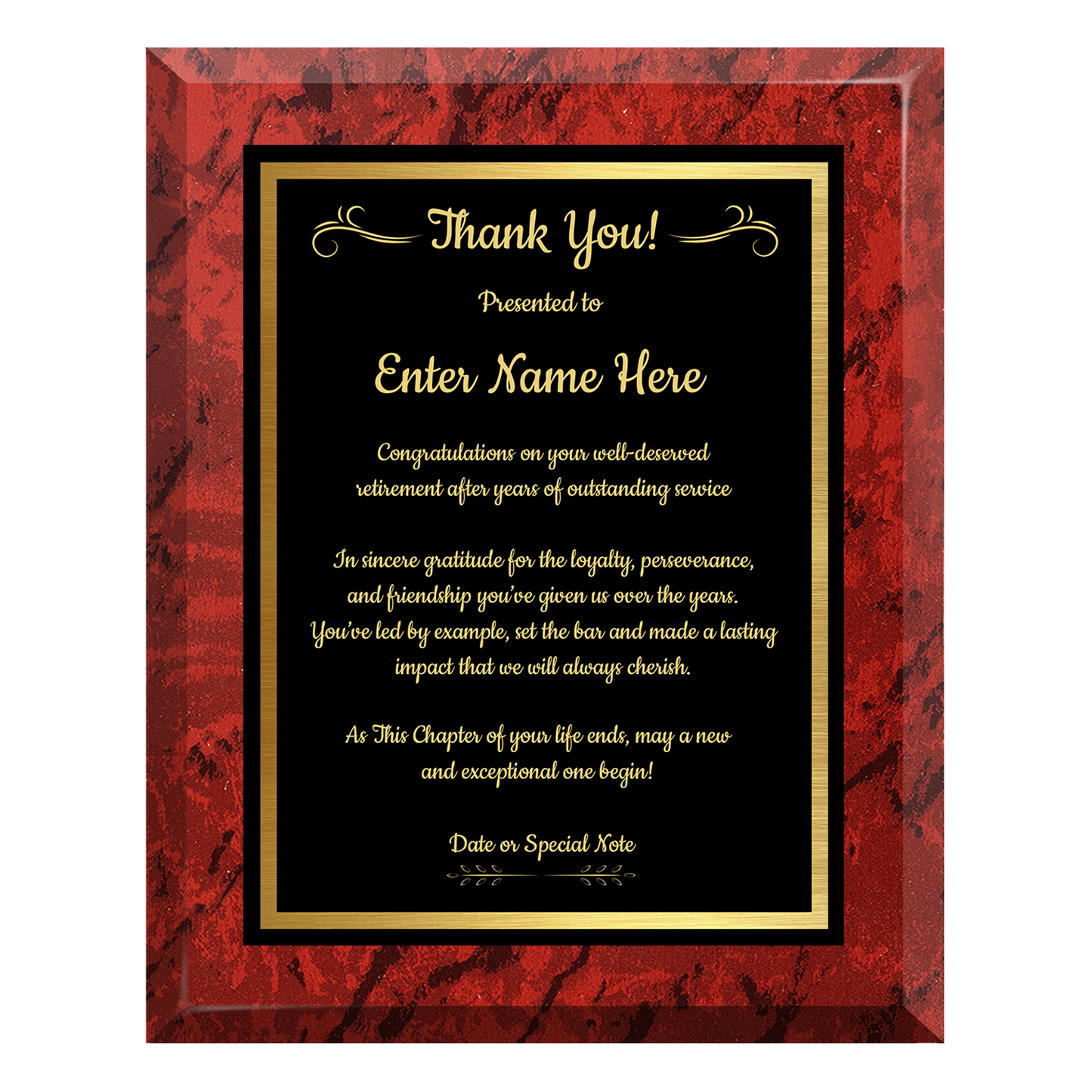 Thank You Retirement Plaque – Personalized Employee Appreciation Gift