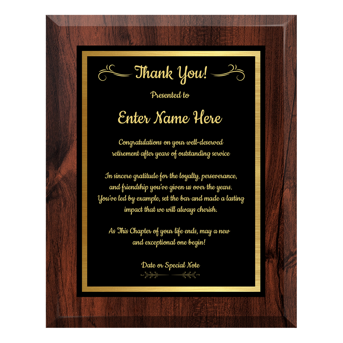 Thank You Retirement Plaque – Personalized Employee Appreciation Gift