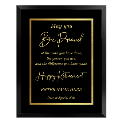 May You Be Proud Retirement Plaque – Personalized Employee Recognition Gift