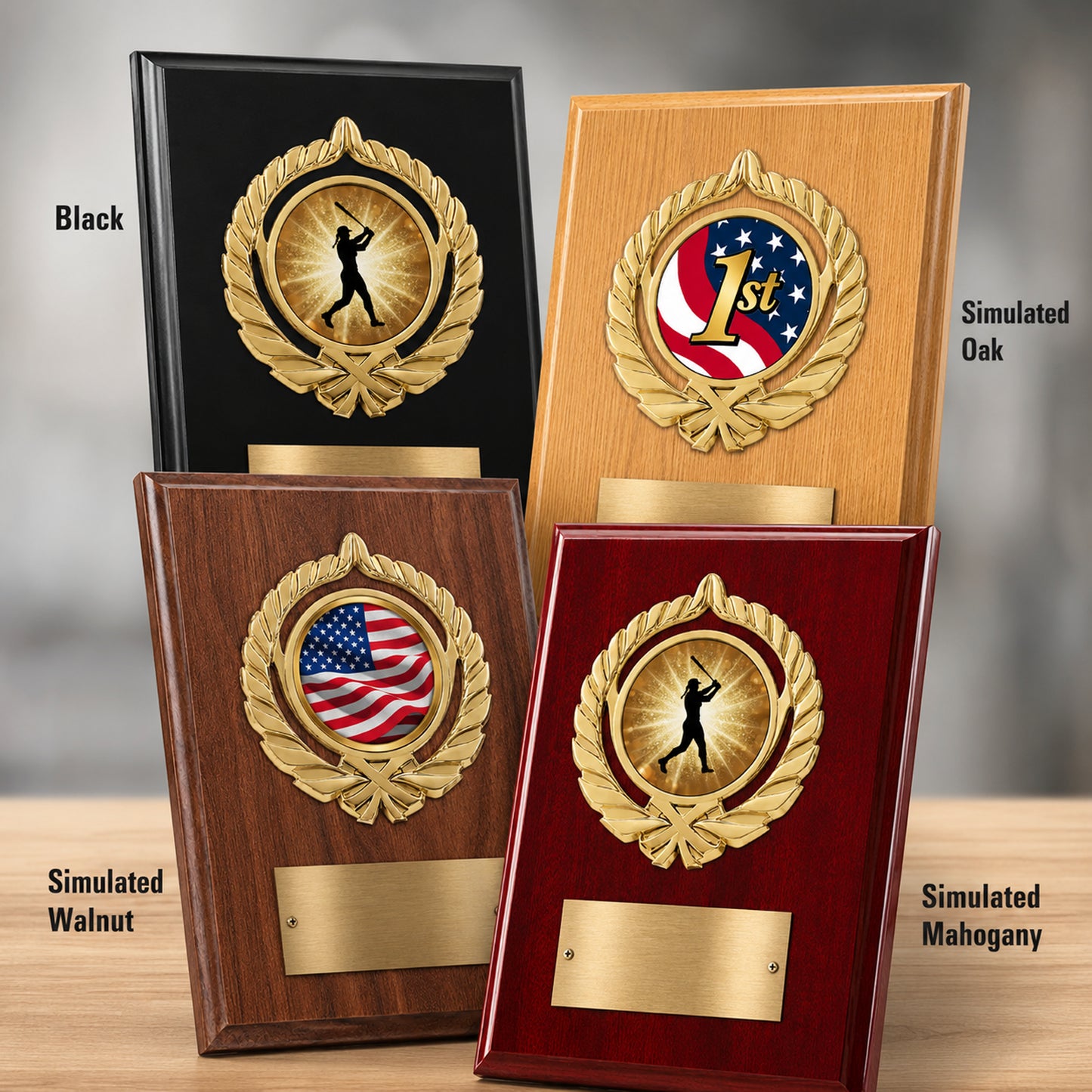 Baseball Mylar Braid & Plate - Plaque 4 Colors