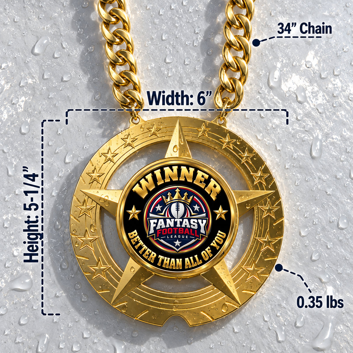Fantasy Football Champion Chain - Winner - Better Than All Of You