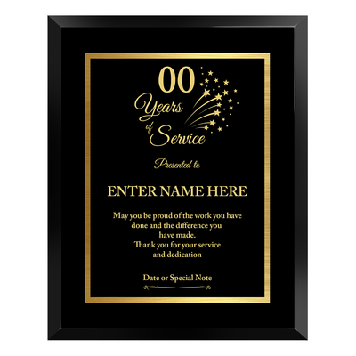 Number Of Years Service Award Plaque – Personalized Employee Recognition Gift