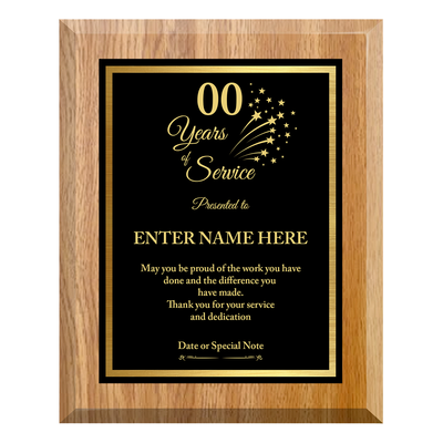 Number Of Years Service Award Plaque – Personalized Employee Recognition Gift