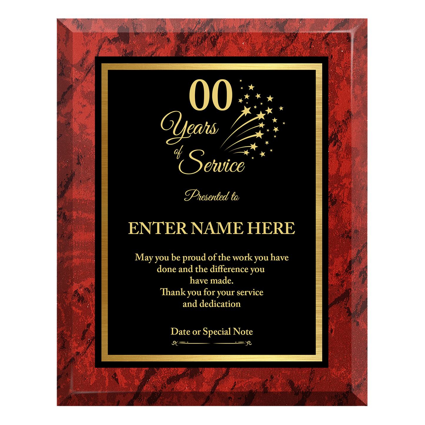 Number Of Years Service Award Plaque – Personalized Employee Recognition Gift