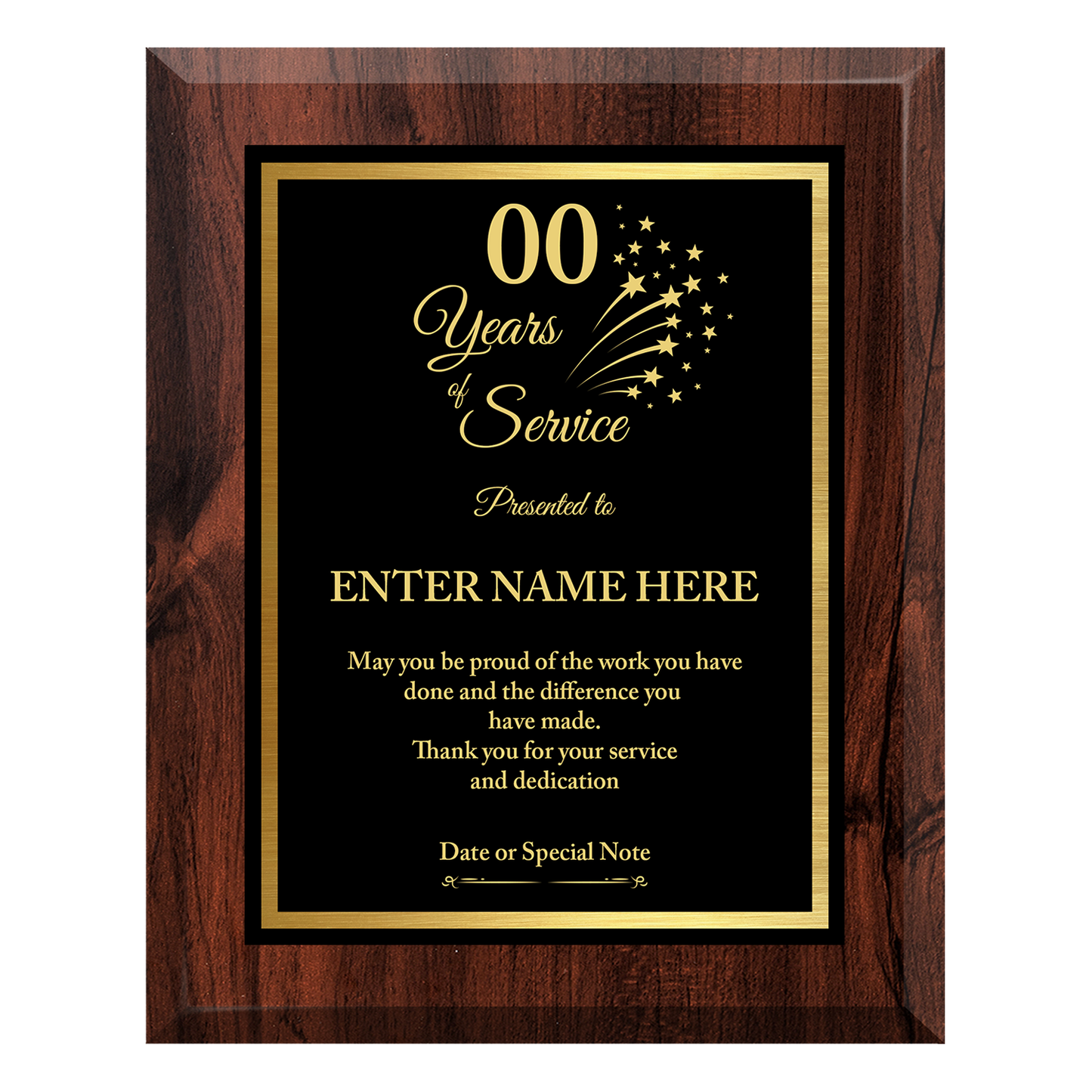 Number Of Years Service Award Plaque – Personalized Employee Recognition Gift