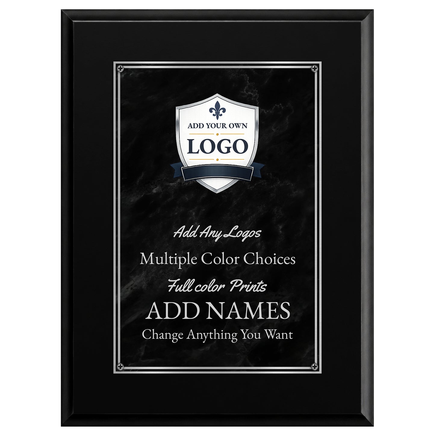 Classic Plaques Marble Effect Black & More - Multiple Sizes