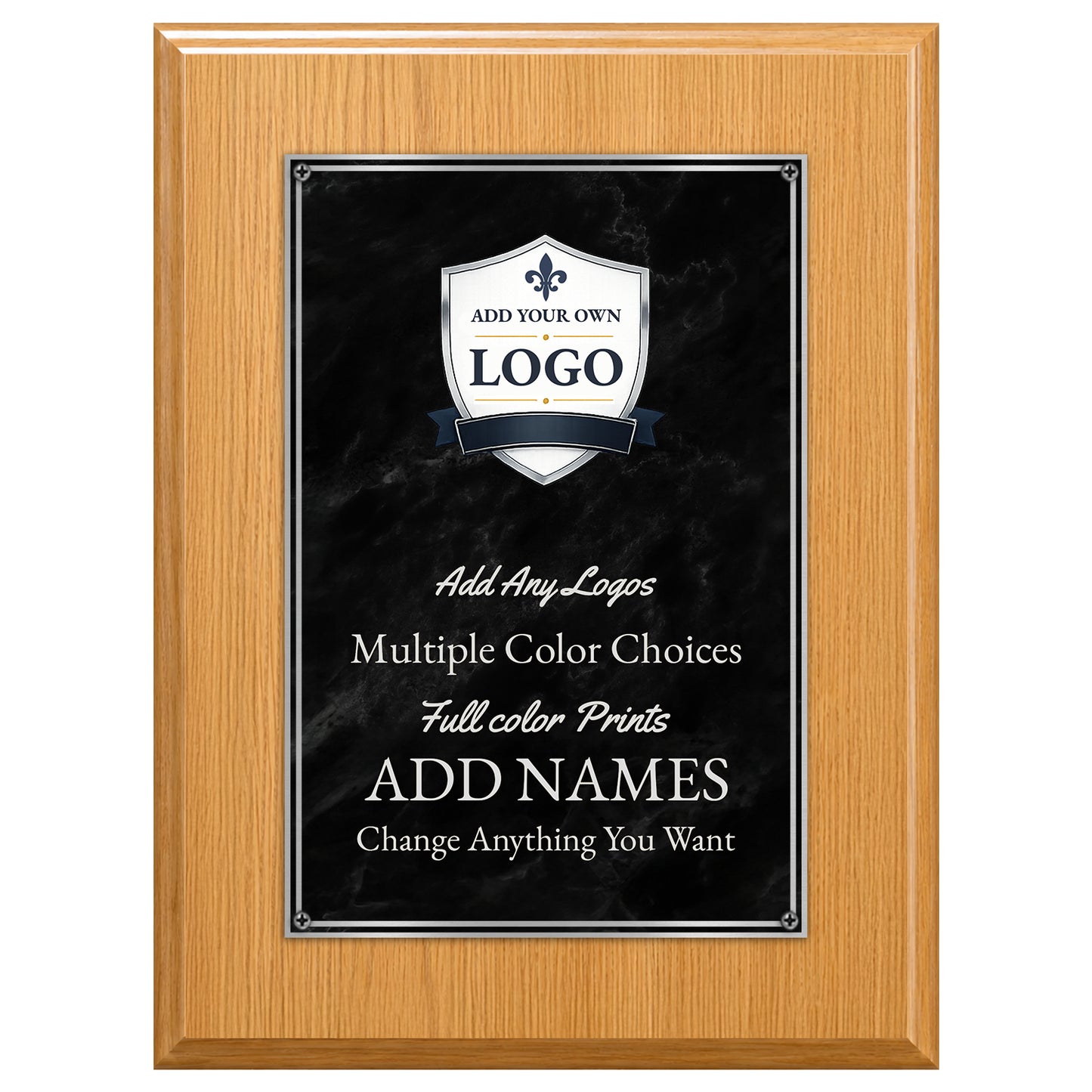 Classic Plaques Marble Effect - Simulated Oak & More - Multiple Sizes