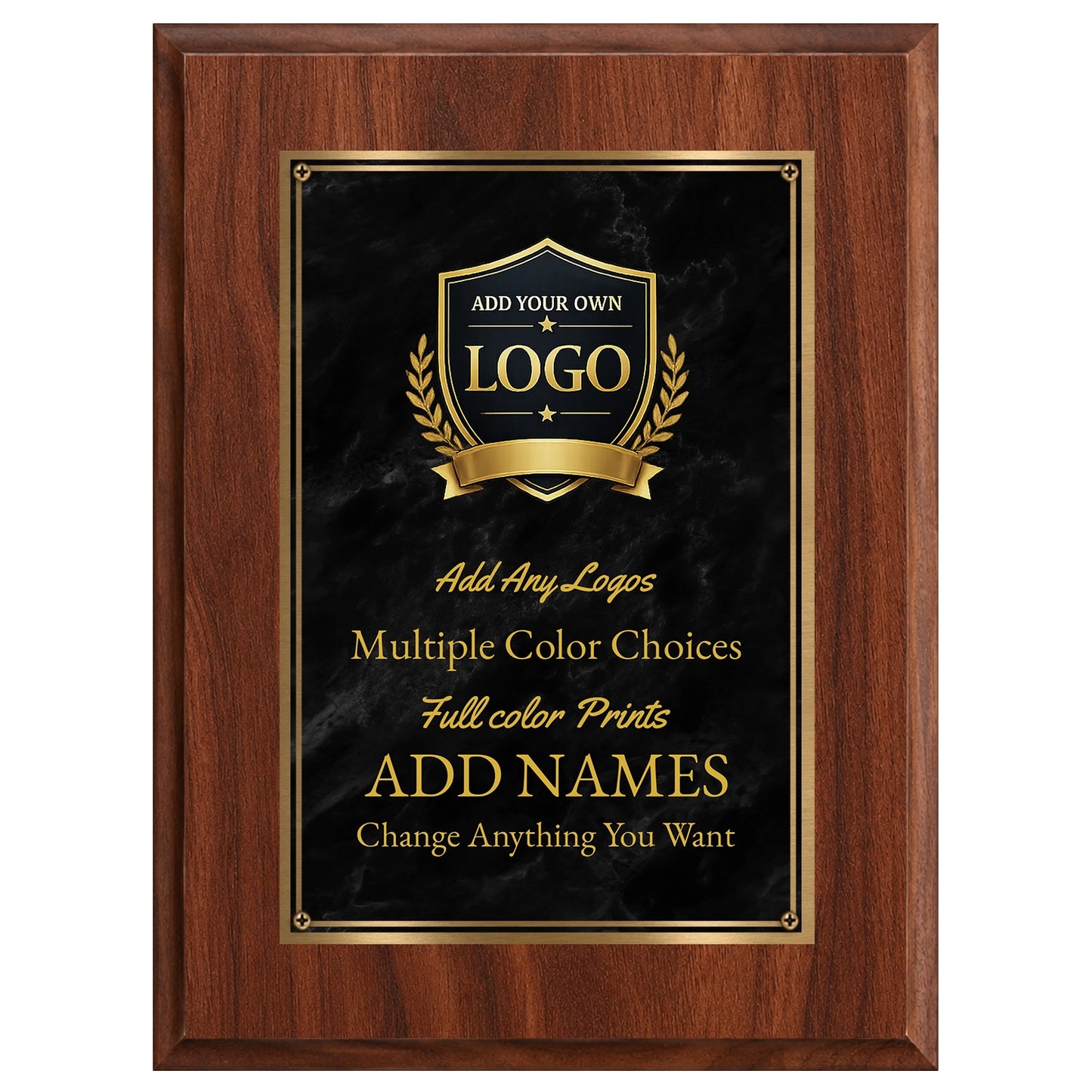 Classic Plaques Marble Effect Black & More - Multiple Sizes