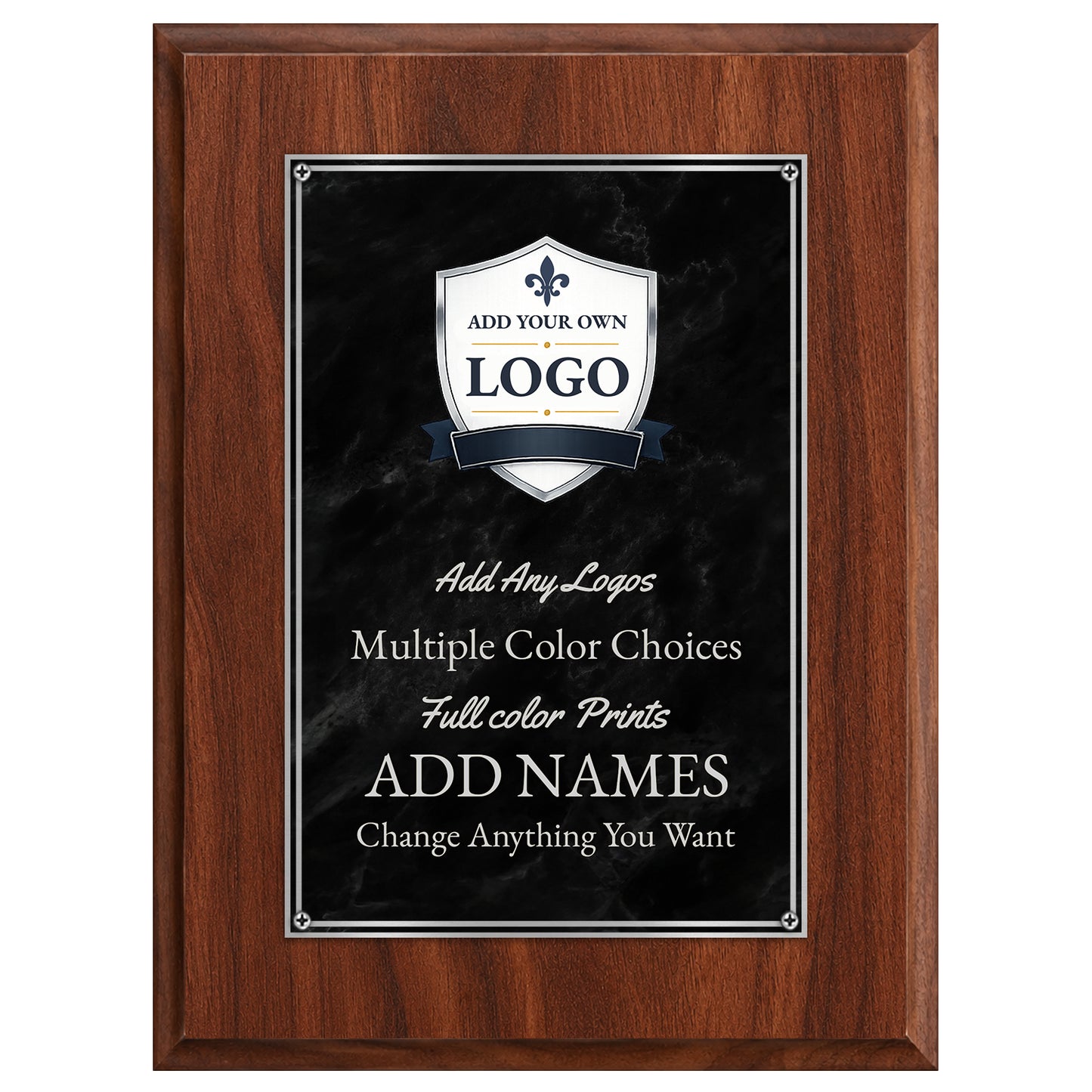 Classic Plaques Marble Effect - Simulated Mahogany & More - Multiple Sizes