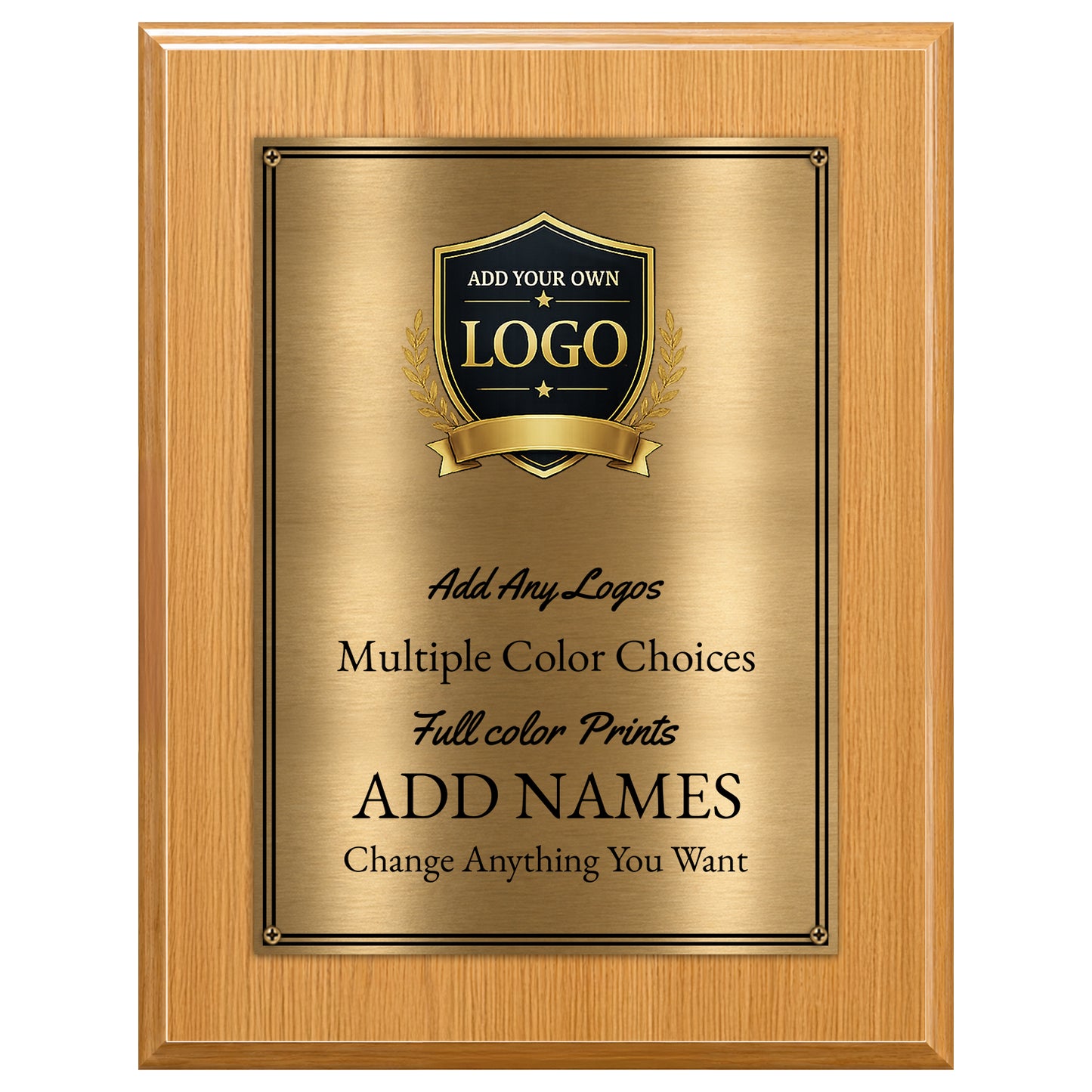 Classic Black Plaque Gold & Silver Metal Plate Personalize Online