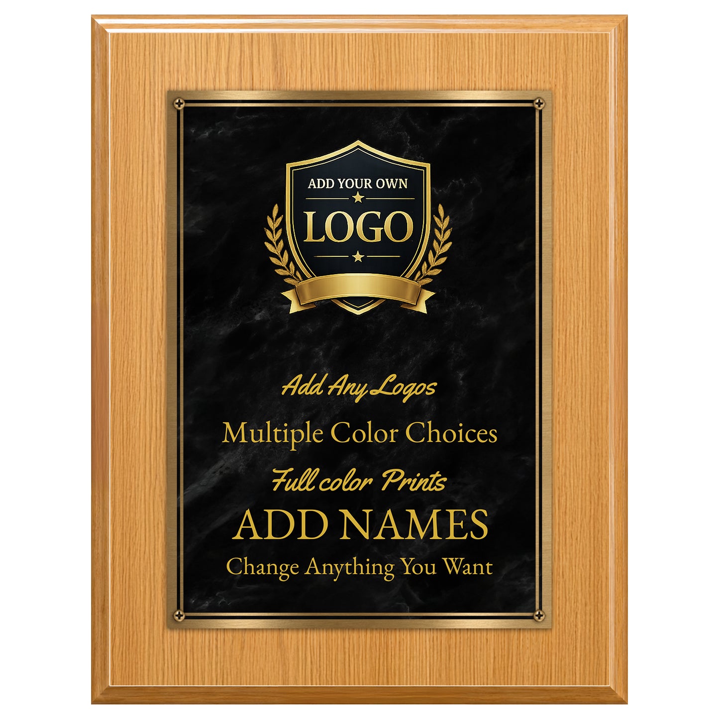 Classic Plaques Marble Effect - Simulated Oak & More - Multiple Sizes