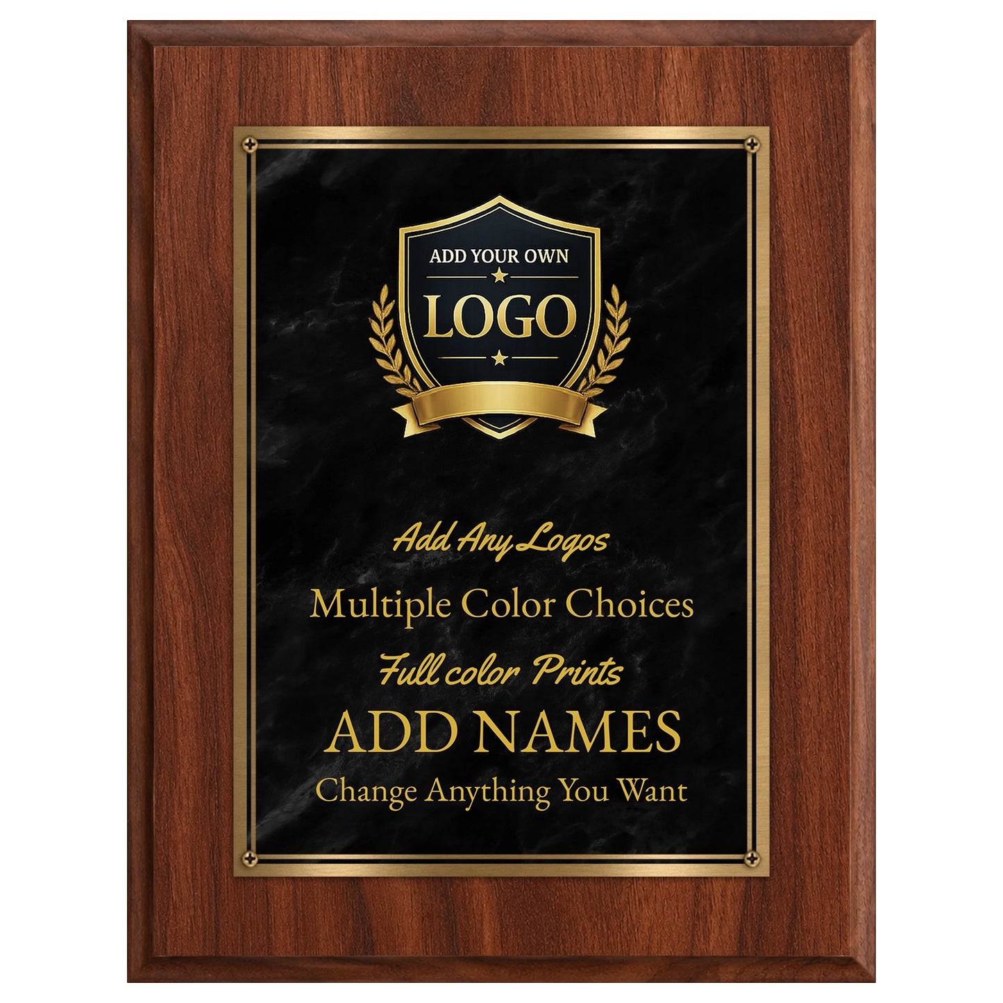 Classic Plaques Marble Effect Black & More - Multiple Sizes