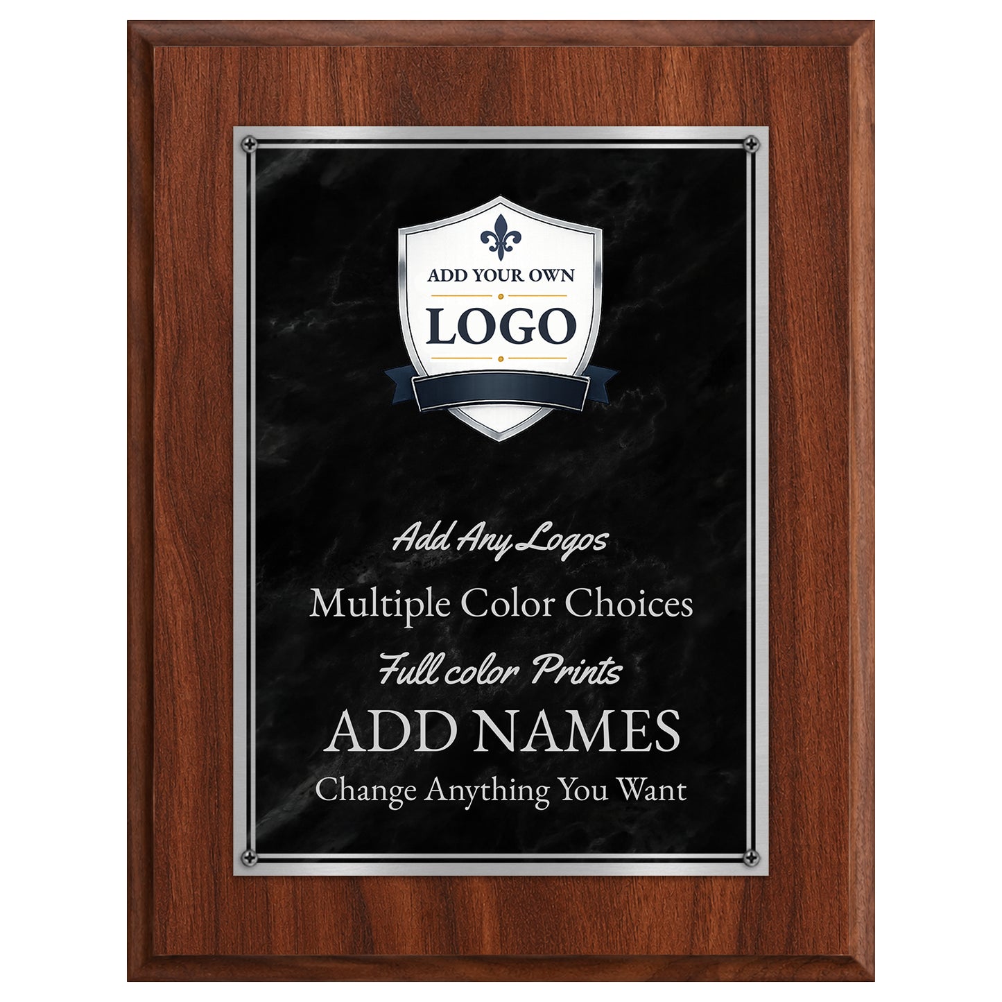 Classic Plaques Marble Effect - Simulated Walnut & More - Multiple Sizes