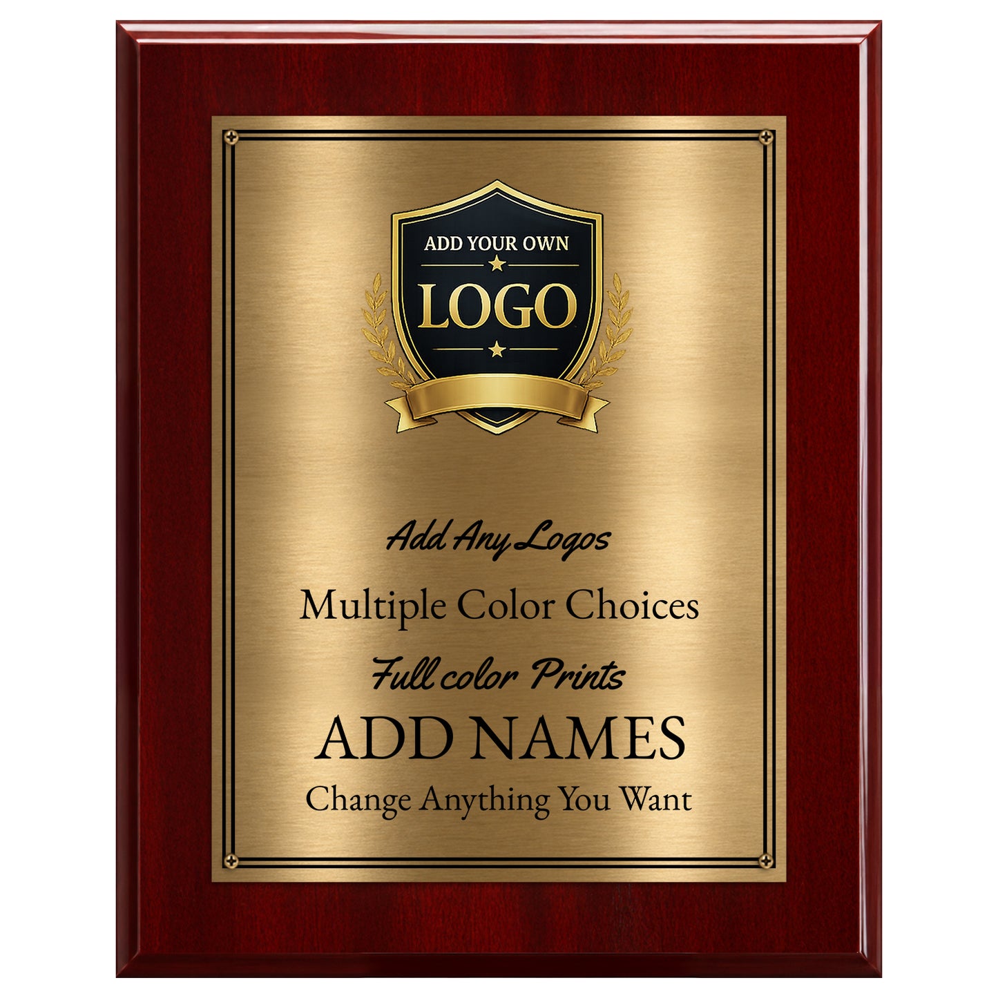 Classic Black Plaque Gold & Silver Metal Plate Personalize Online