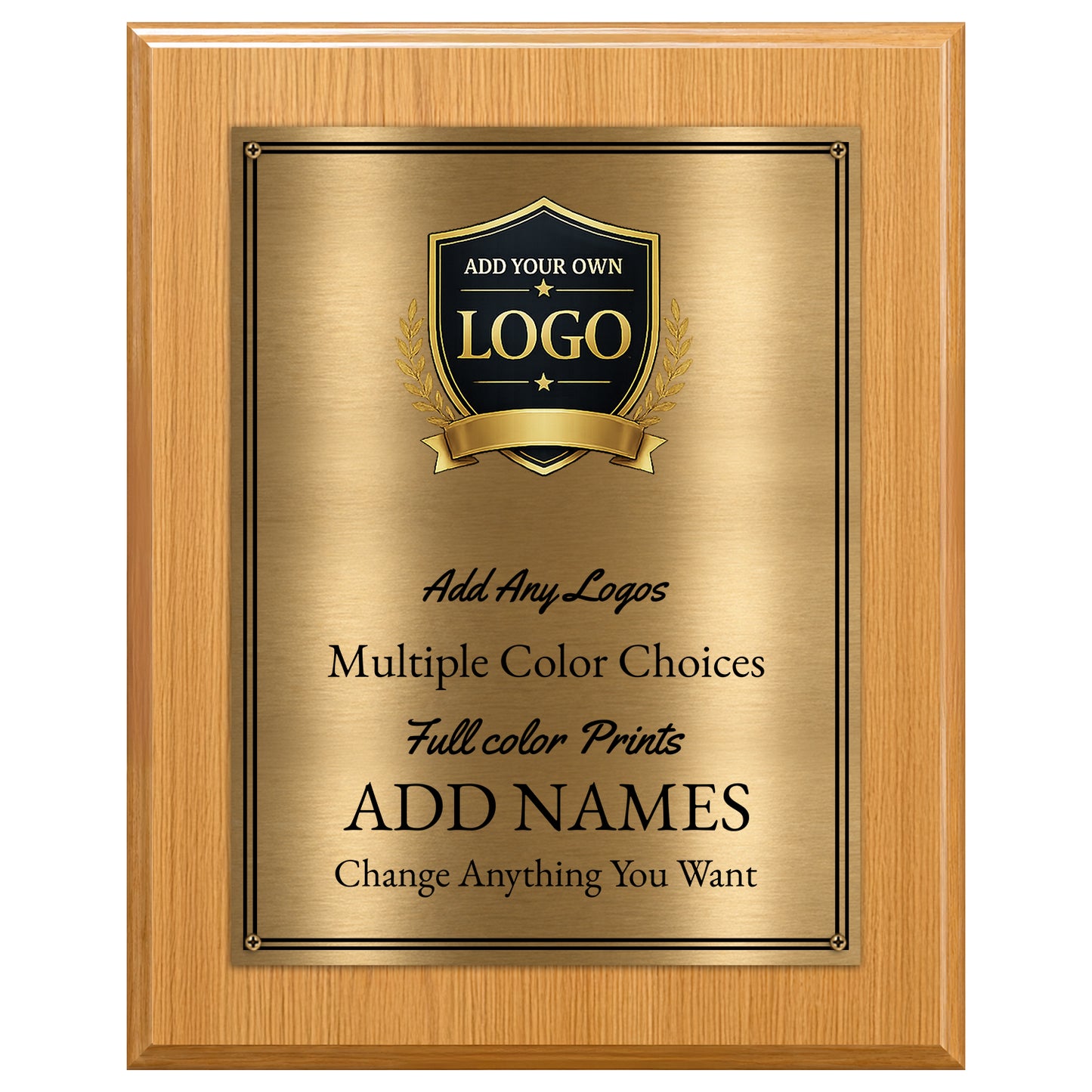 Classic Black Plaque Gold & Silver Metal Plate Personalize Online