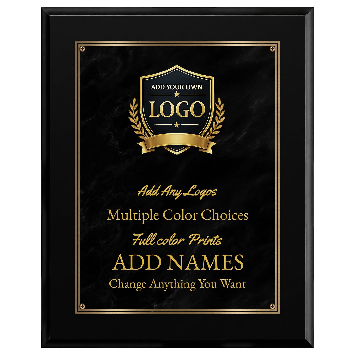 Classic Plaques Marble Effect Black & More - Multiple Sizes