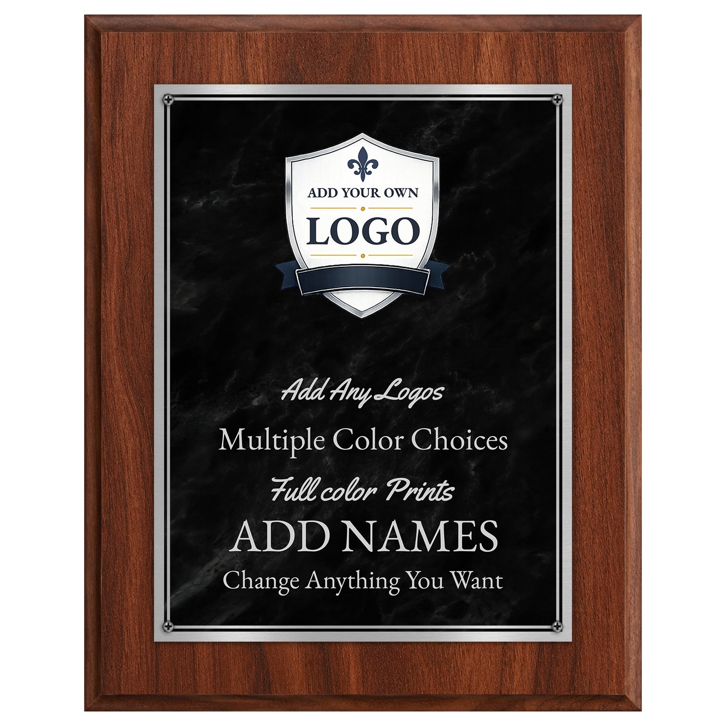 Classic Plaques Marble Effect - Simulated Walnut & More - Multiple Sizes